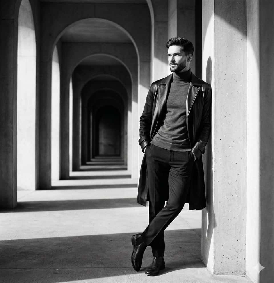 Dramatic Black and White Editorial Portrait