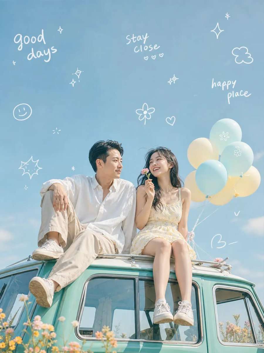 Dreamy Cinematic Van Flower Field Portrait