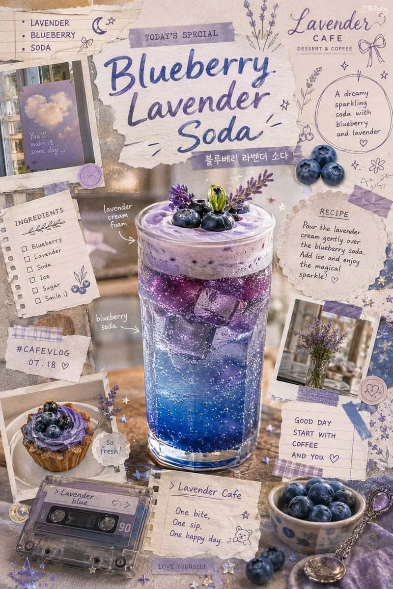 Dreamy Lavender Blueberry Soda Scrapbook Poster