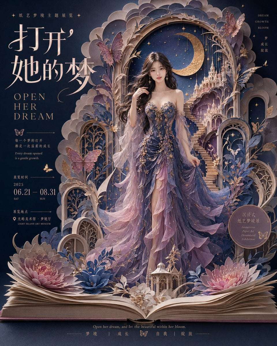 Dreamy Paper Art Exhibition Poster