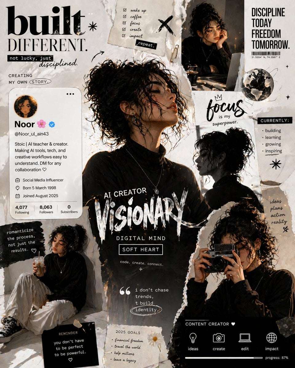 Editorial Collage Mood Board Template