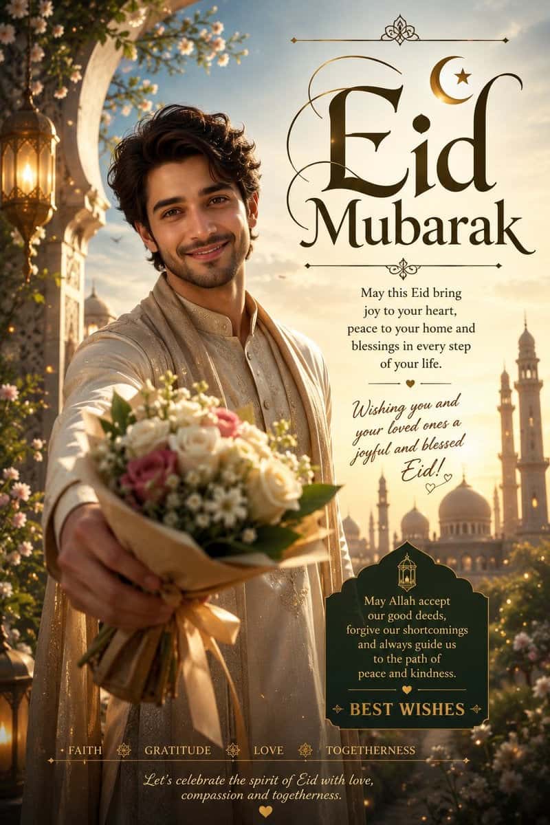 Eid Mubarak Poster AI Art Template