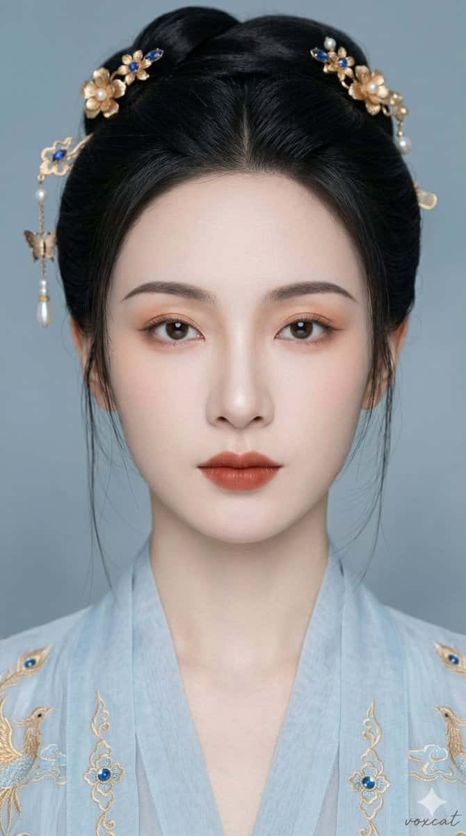 Elegant Chinese Woman Portrait Close-Up