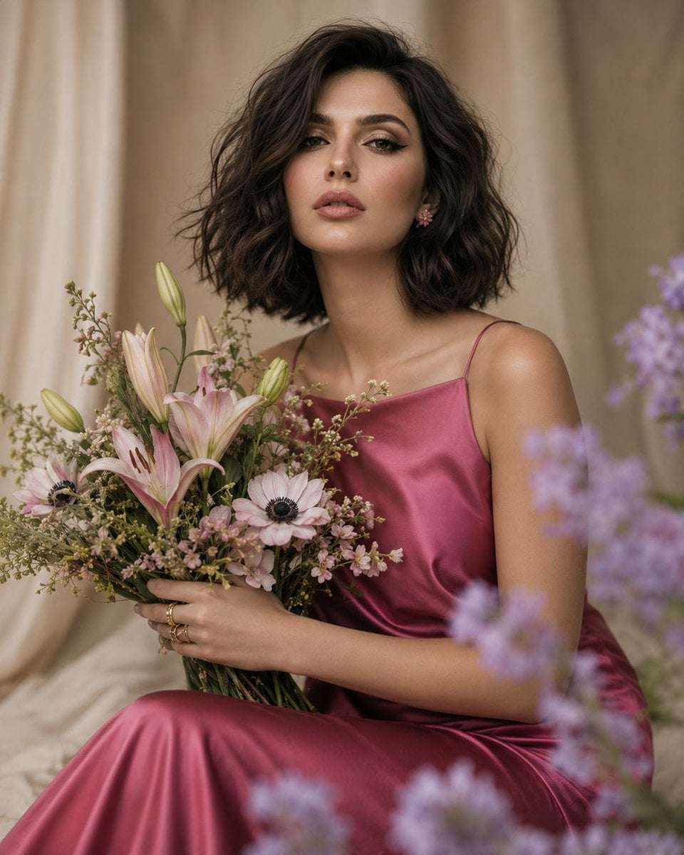 Elegant Fashion Portrait Floral Arrangement