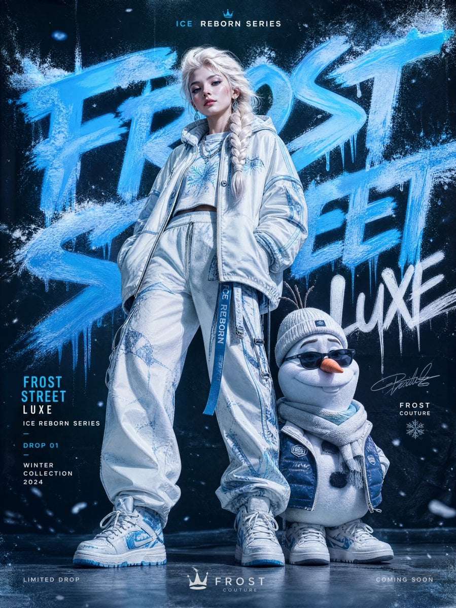 Elsa Olaf Fashion Graffiti Poster