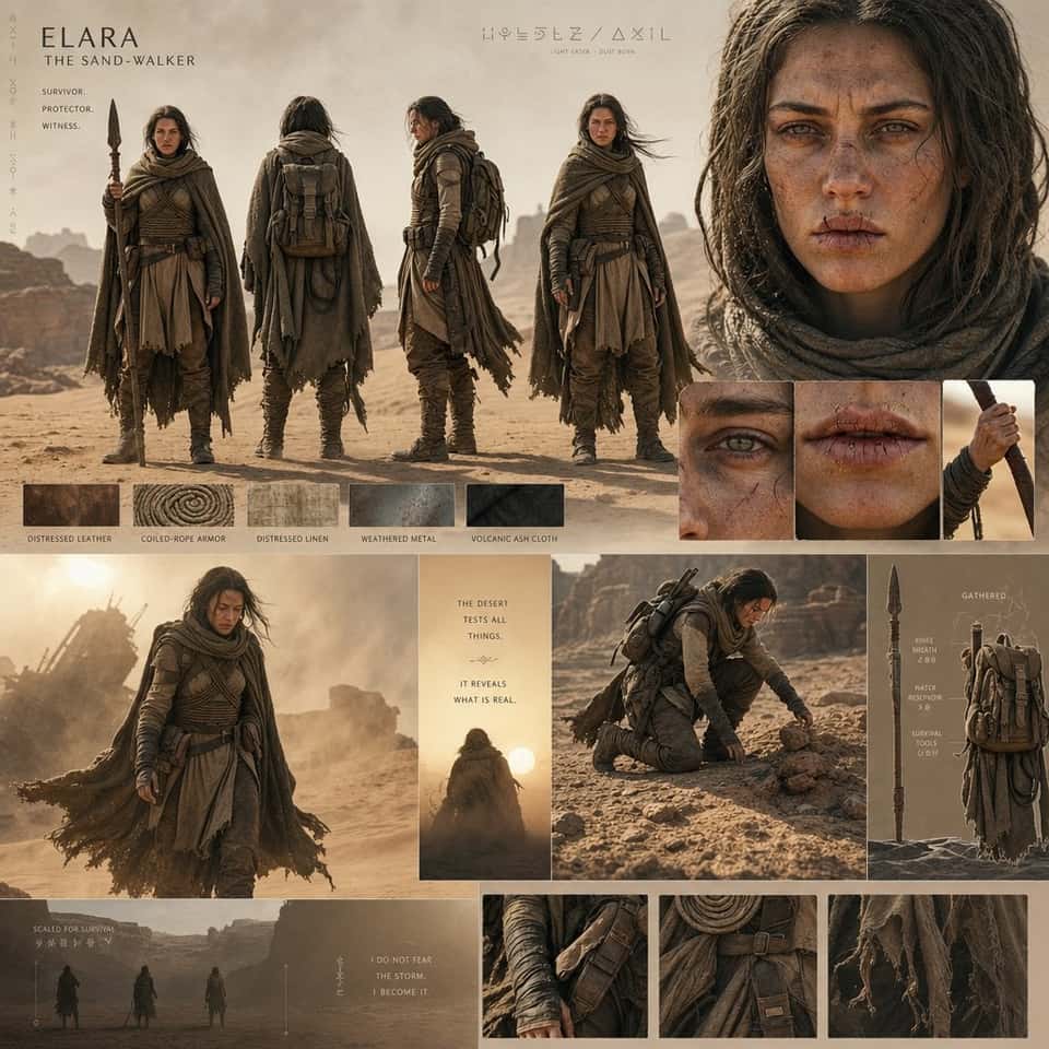 Epic Desert Sci-Fi Character Concept Art