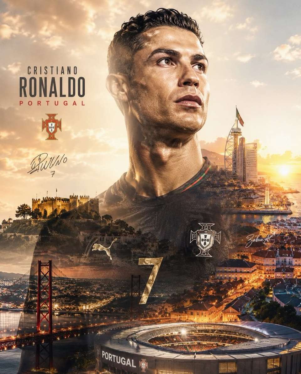 Epic Football Player Double Exposure Poster
