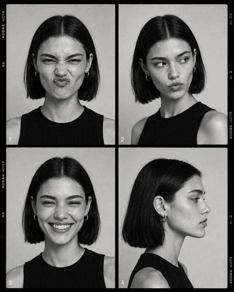 Fashion Contact Sheet AI Prompt Template