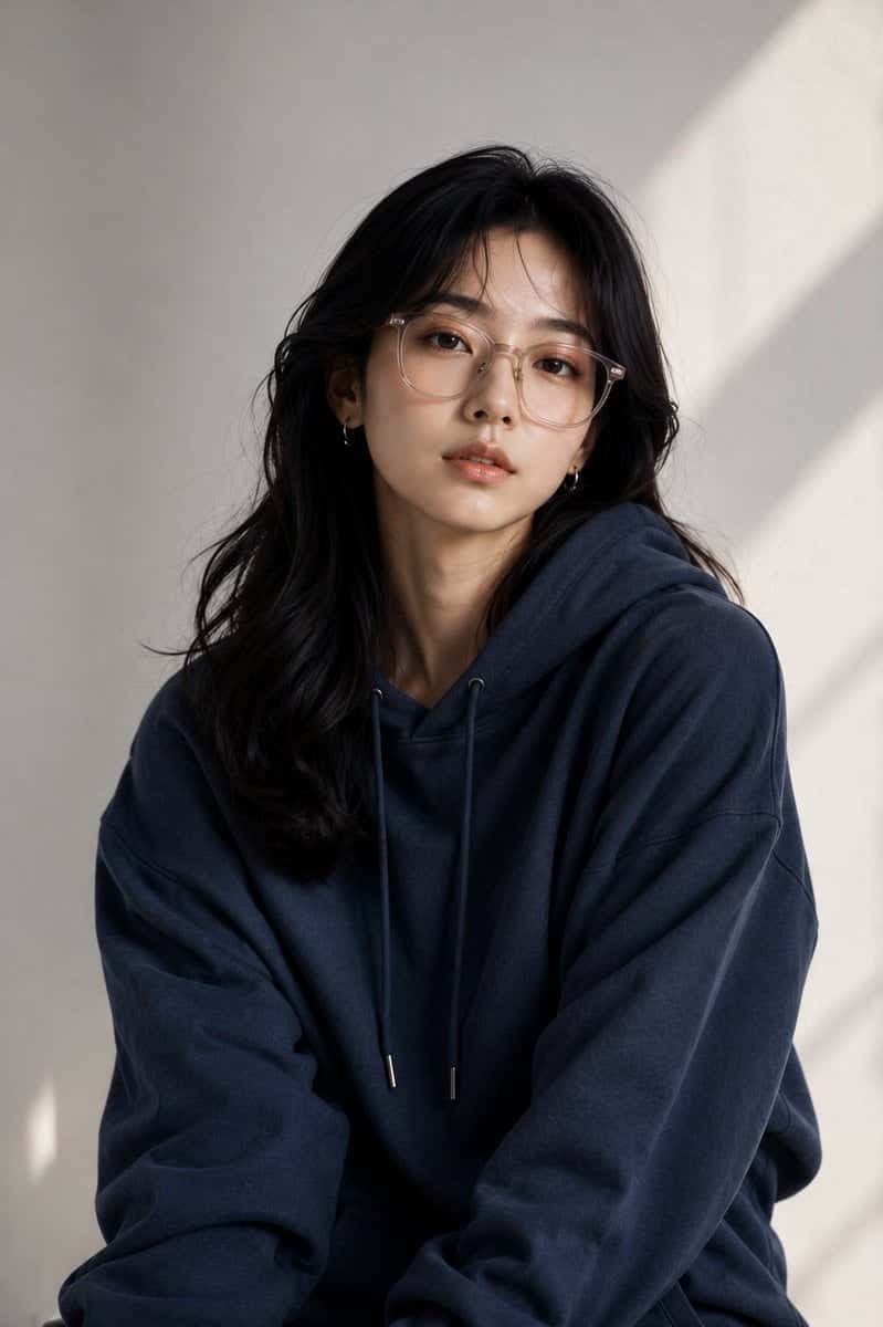 Fashion Editorial Portrait Young East Asian Woman