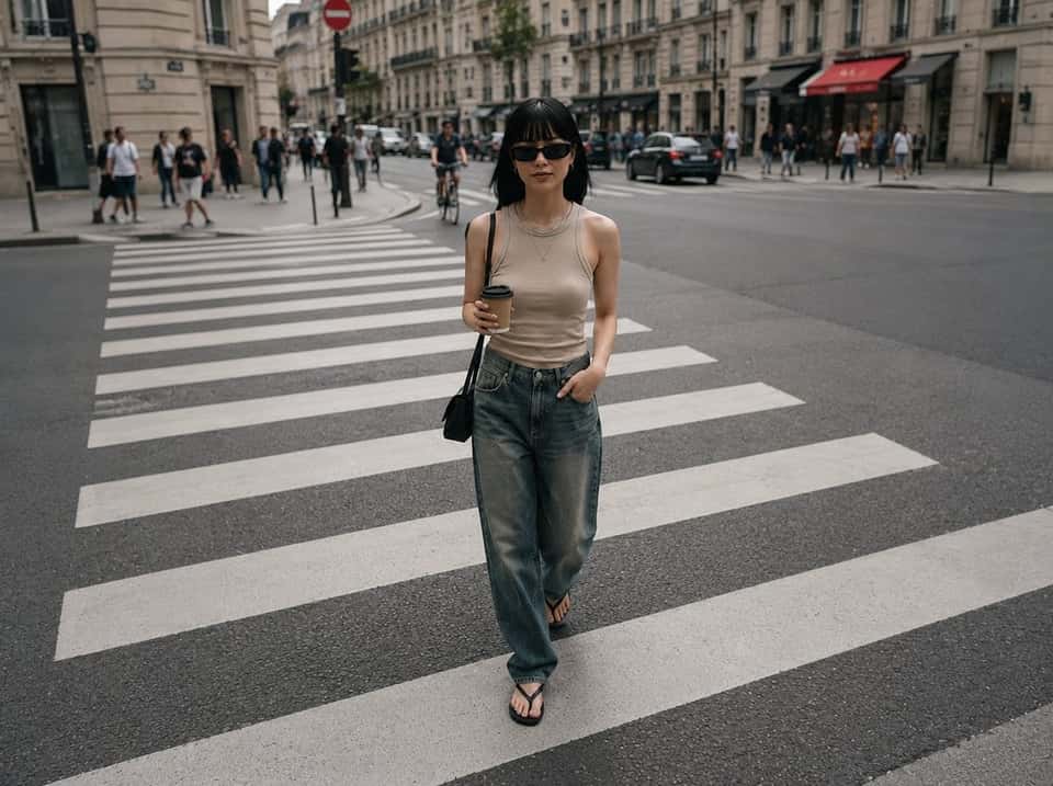 Fashion Editorial Woman Zebra Crossing