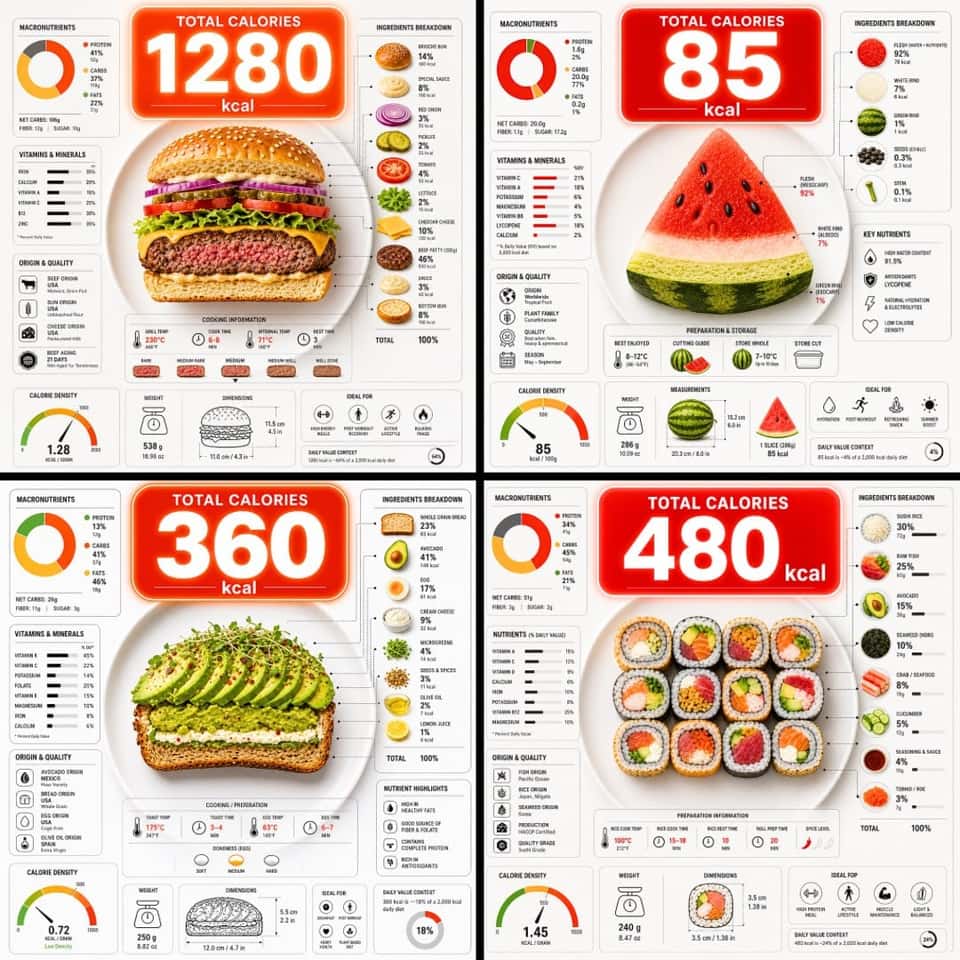 Food Calorie Infographic Template