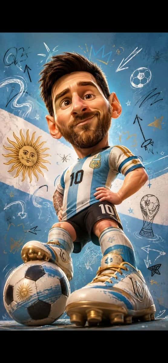 Football Player Caricature Pixar Style
