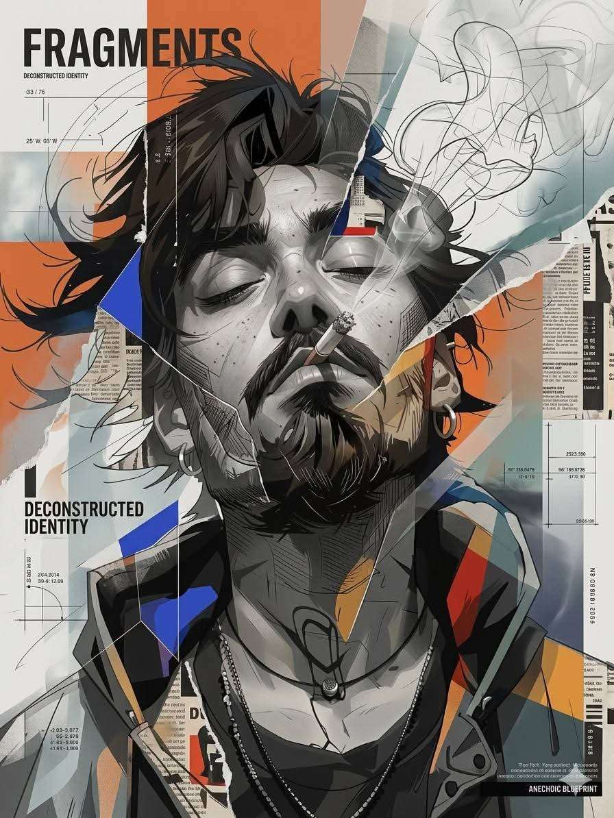 Futuristic Editorial Mixed Media Portrait