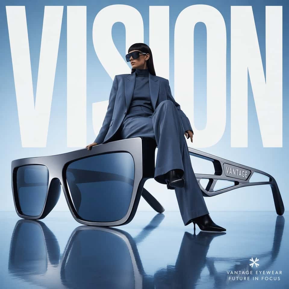 Futuristic Fashion Sunglasses Ad Template