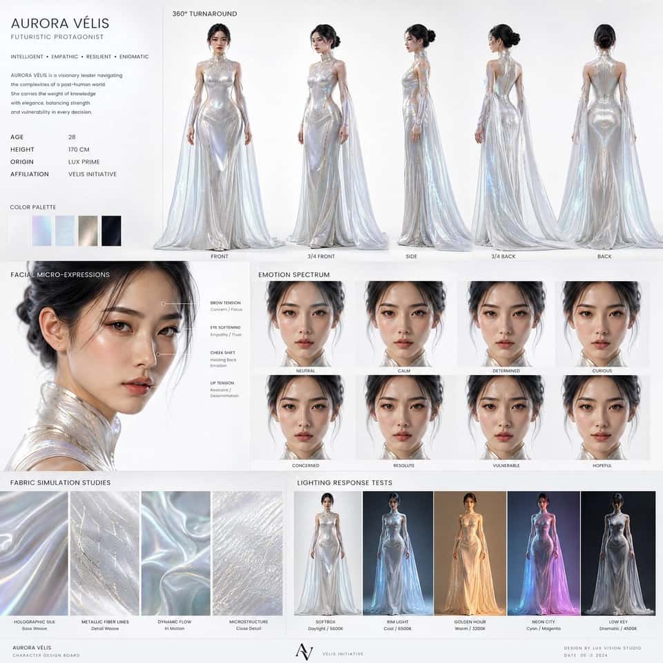 Futuristic Female Character Design Board