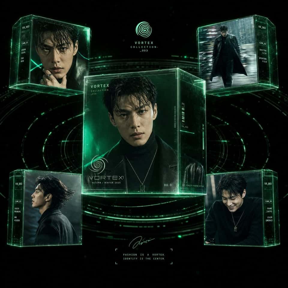 Futuristic Male Model Holographic UI Poster