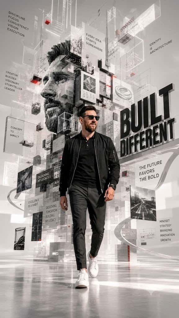 Futuristic Messi Motivational Art Prompt