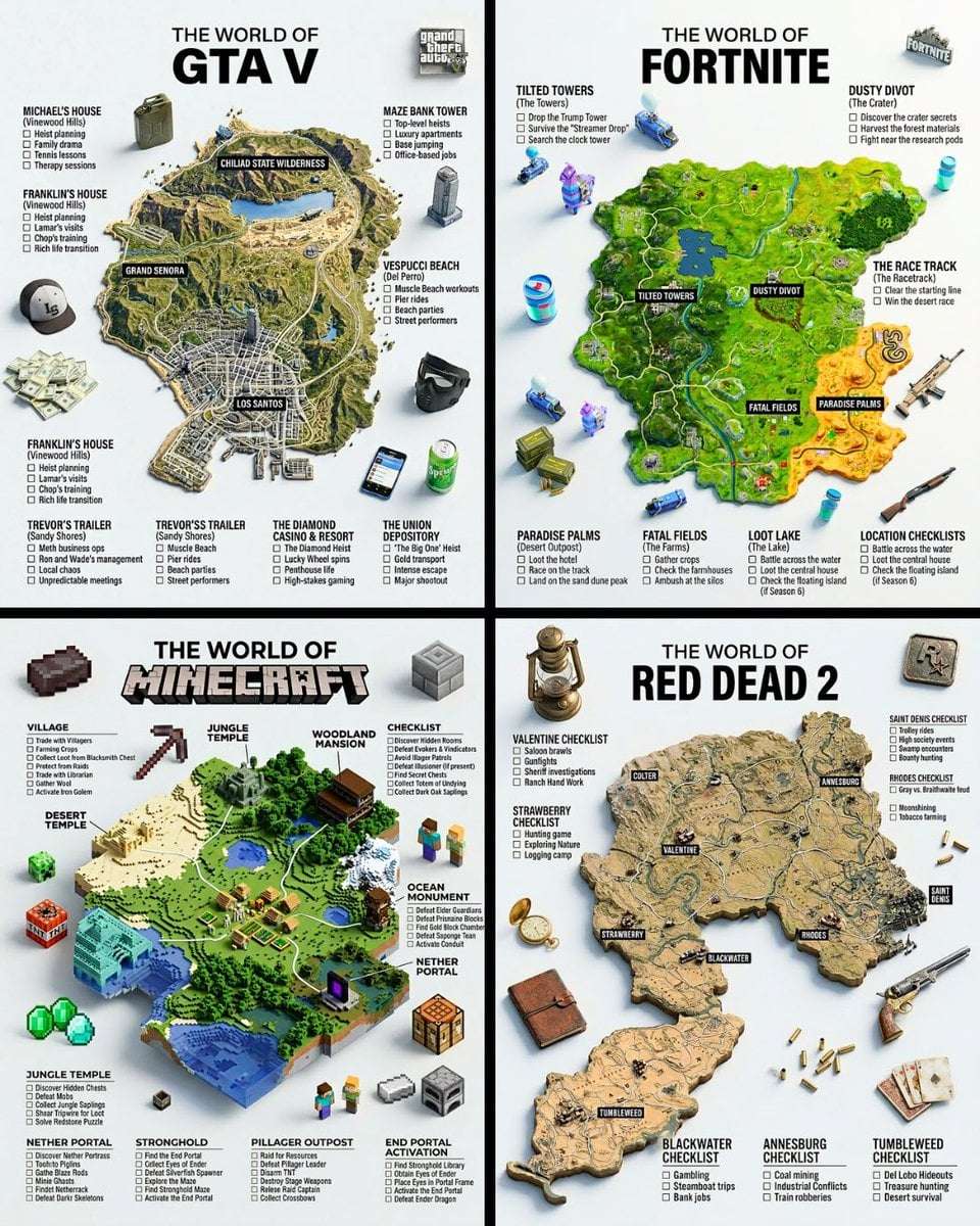 Game World Infographic Poster Template