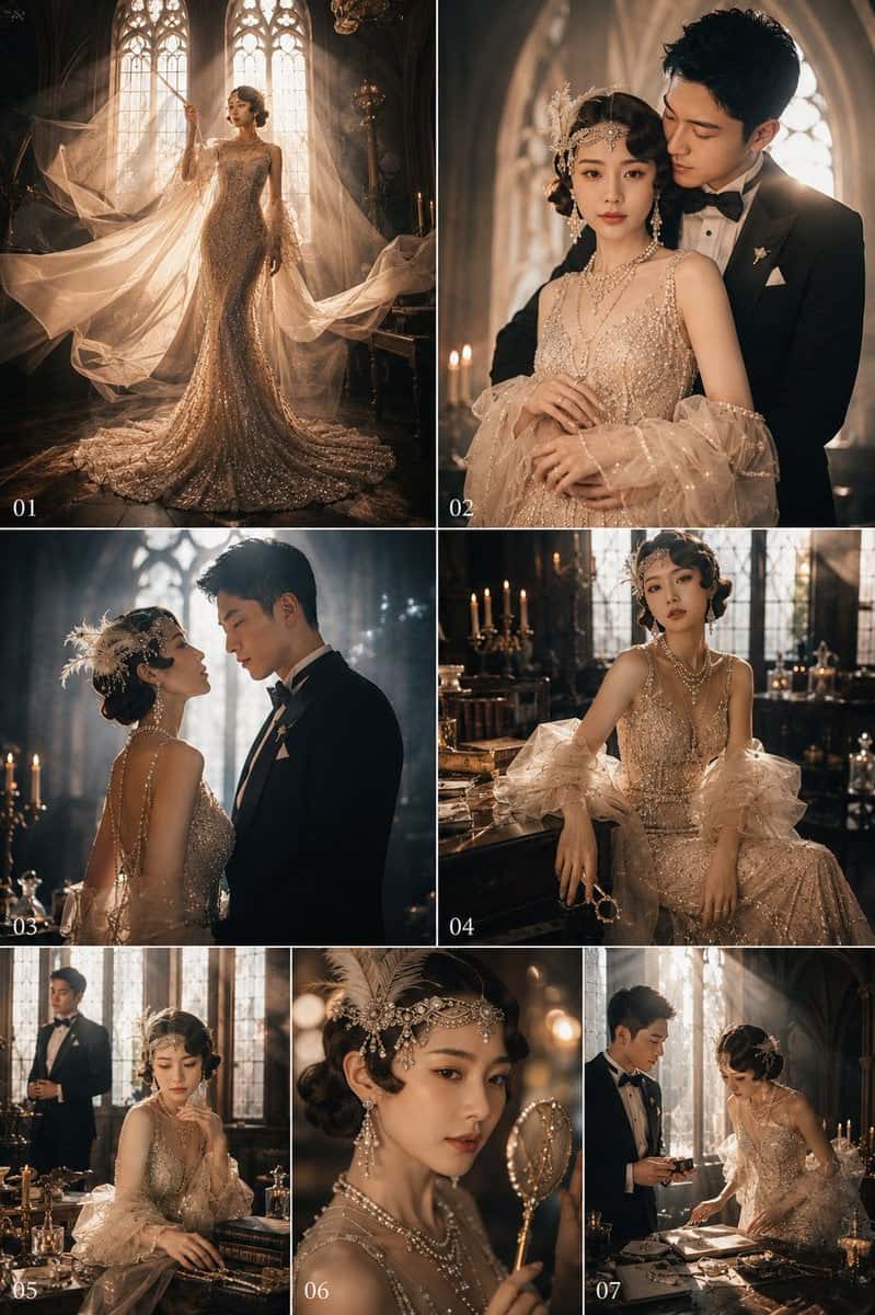 Gatsby Art Deco Bridal Editorial Photos