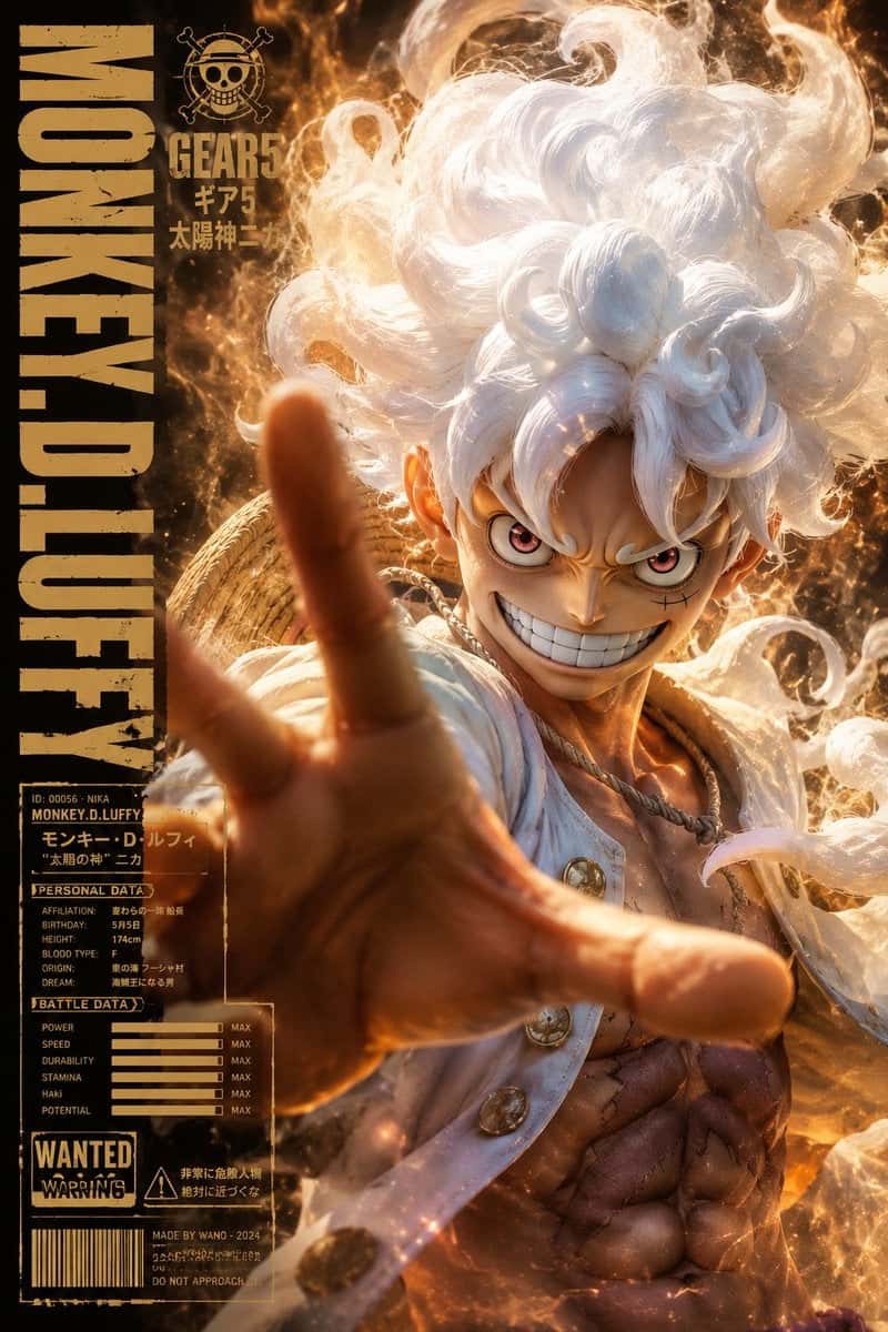 Gear 5 Nika Luffy Realistic CG Poster