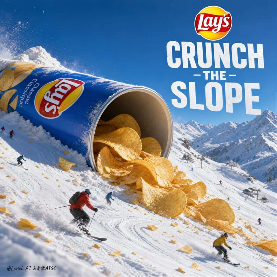 Giant Lay's Chip Canister Ski Poster