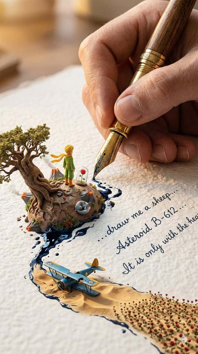 Giant Pen Writes Miniature Book World