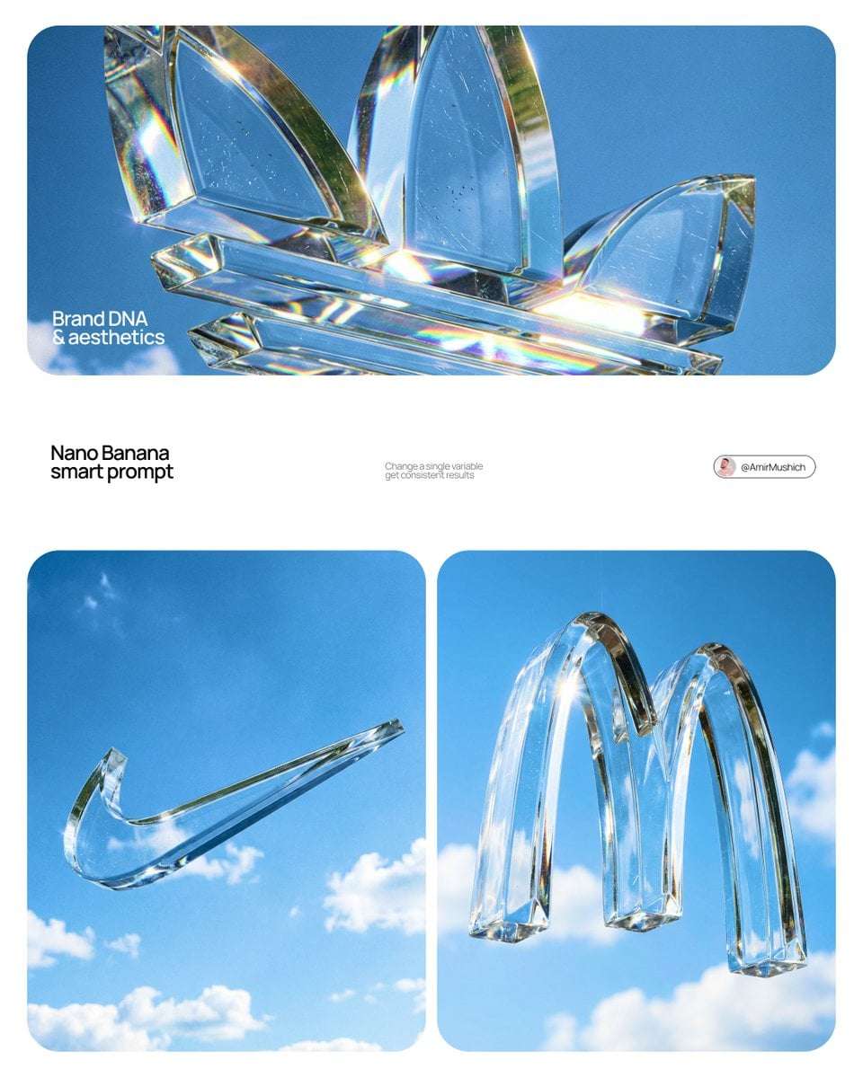 Glass Logo Sculpture AI Prompt Template