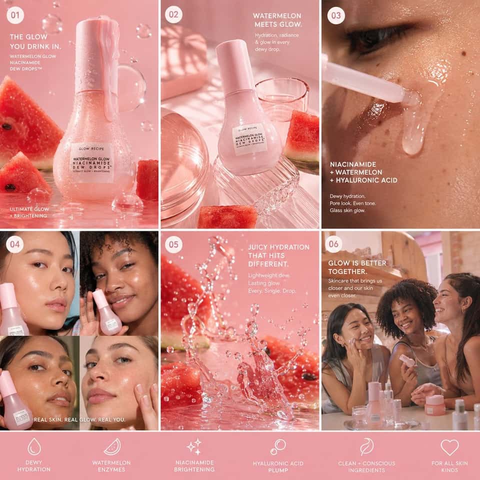 Glow Recipe Dew Drops AI Beauty Campaign