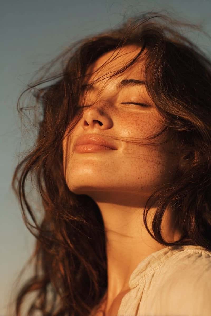 Golden Hour Realistic Woman Portrait