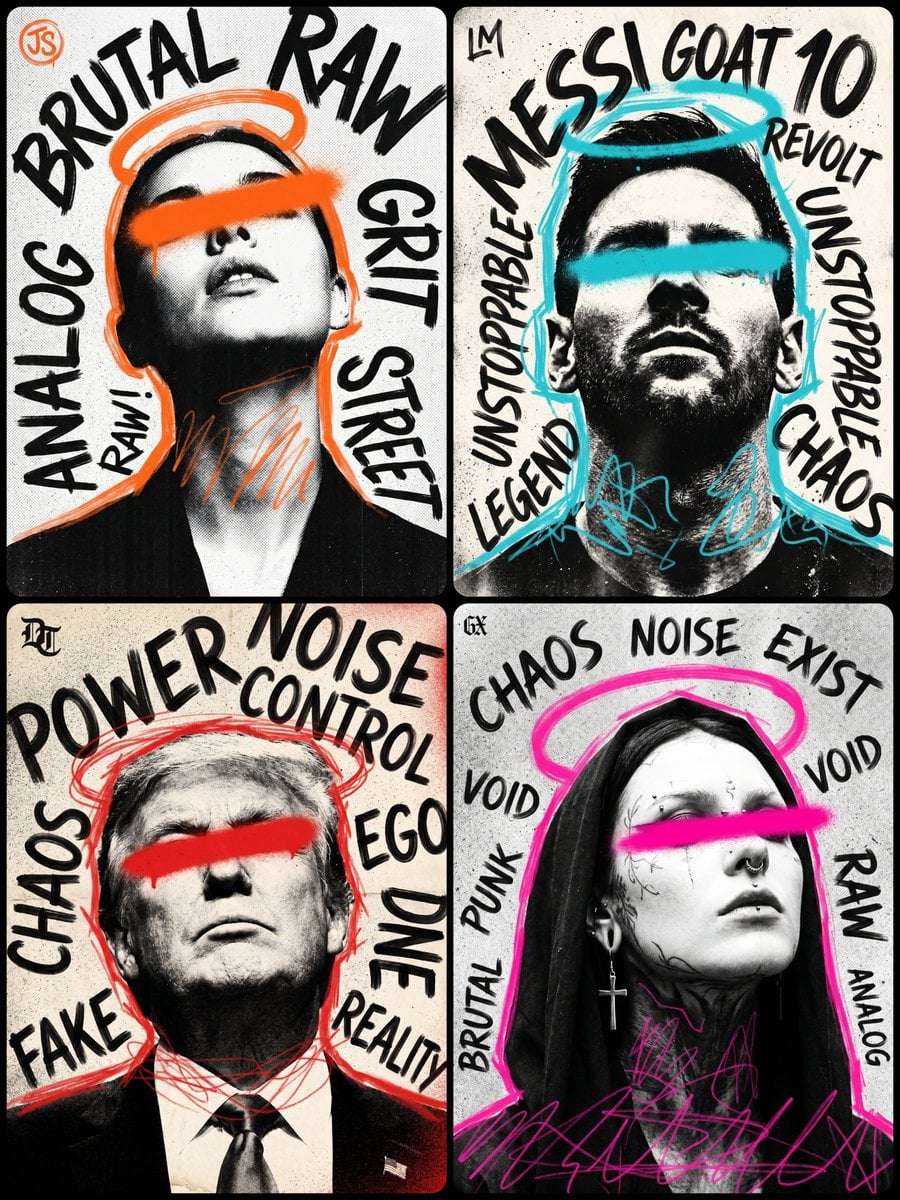 Gritty Grunge Street Art Portrait Template