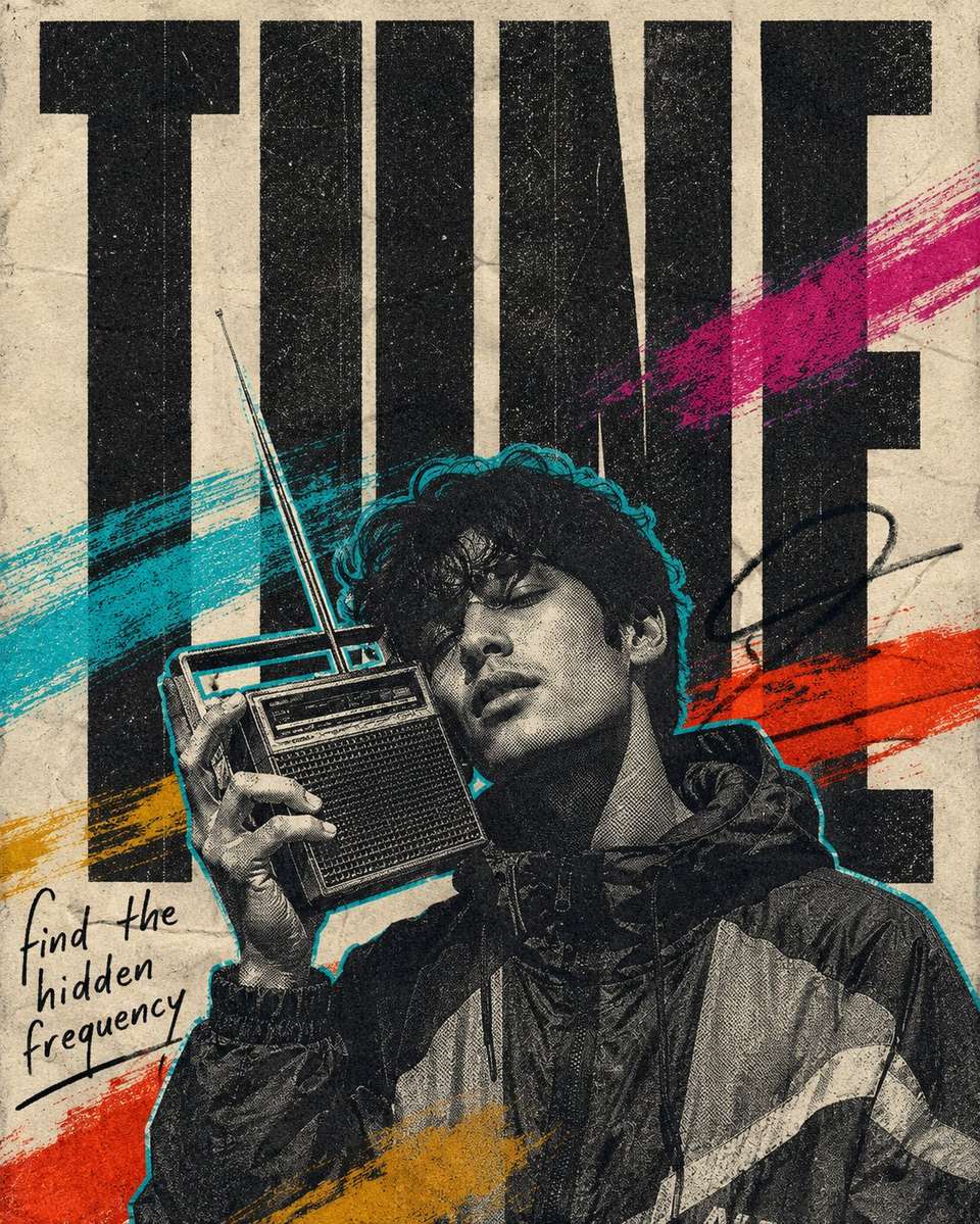 Gritty Vintage Music Zine Poster