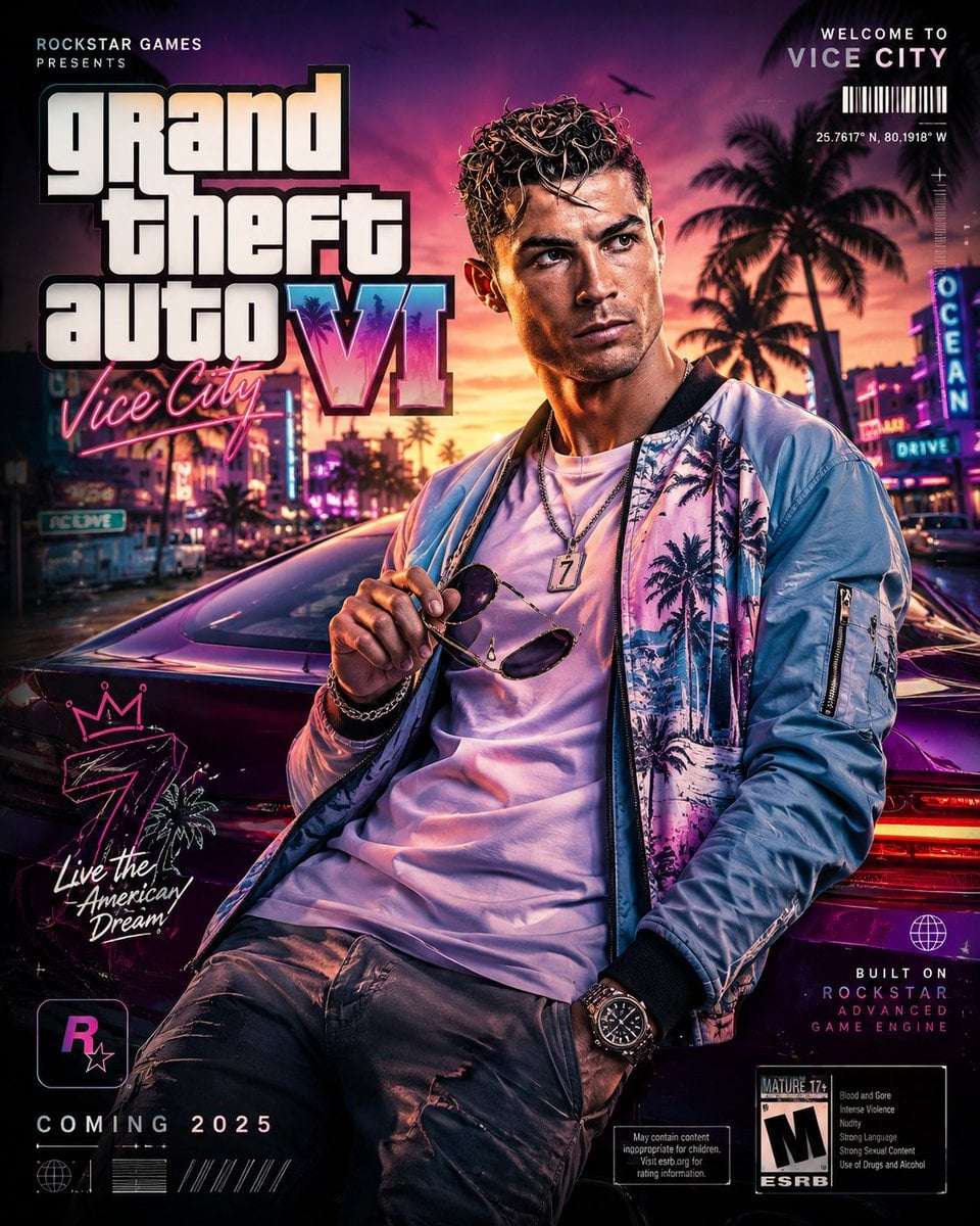 GTA VI Style Poster AI Prompt Template