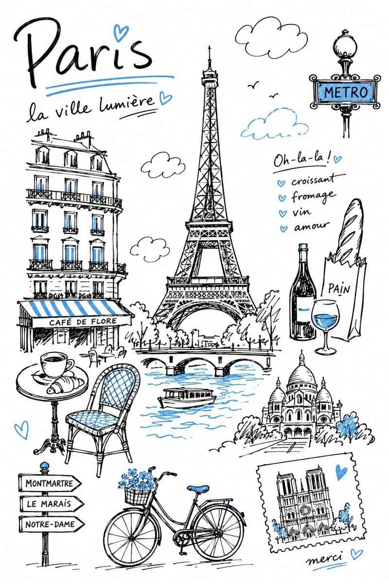Hand Drawn Travel Sketch Illustration Template
