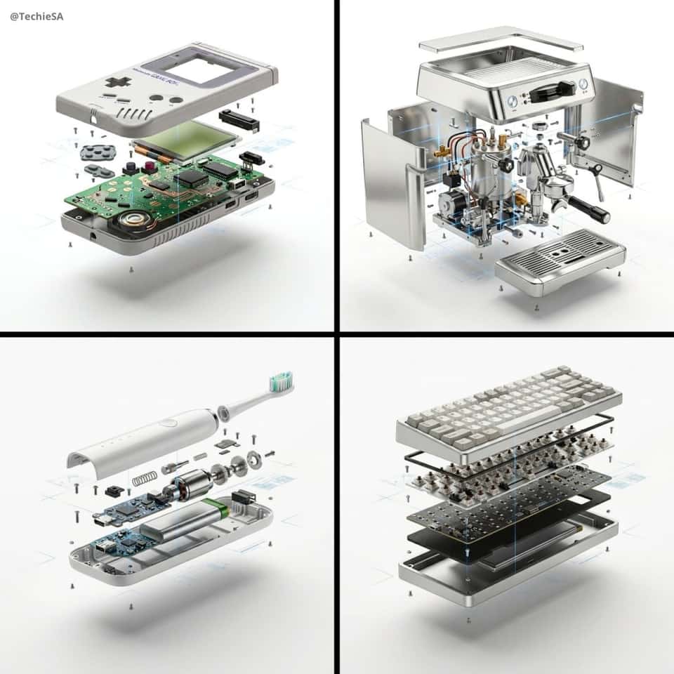 High-End Product Exploded View Photography