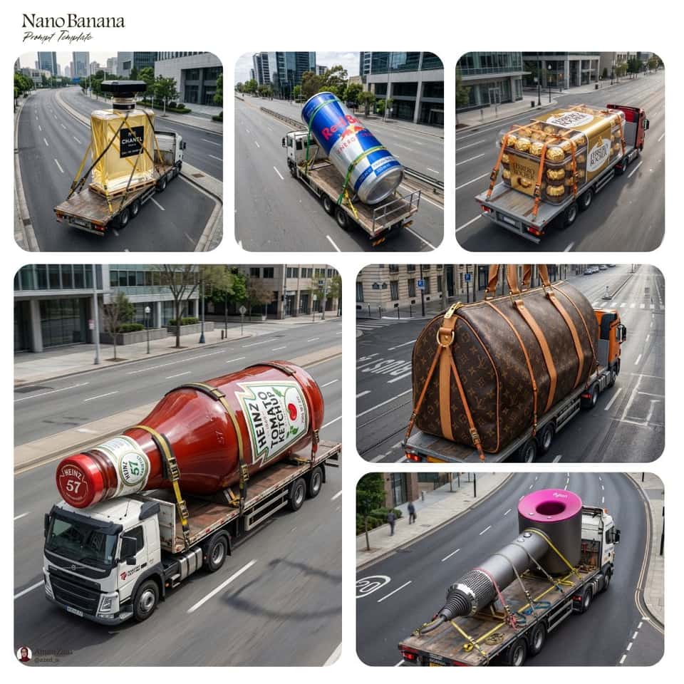 Hyperrealistic Aerial Product Truck Photo