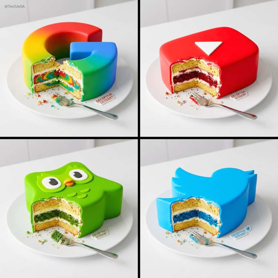 Hyperrealistic Logo Cake Illustration Template