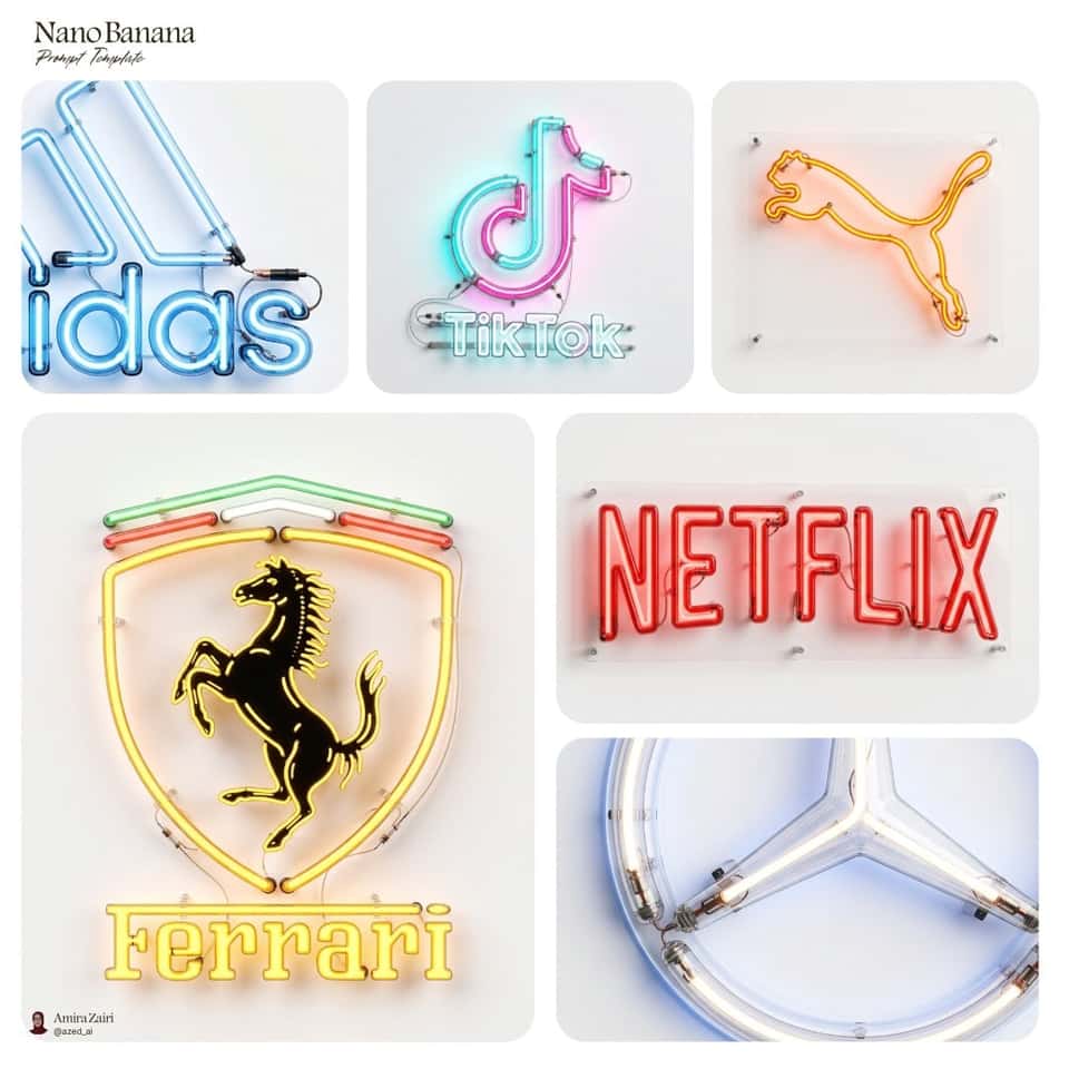 Hyperrealistic Neon Logo 3D Render