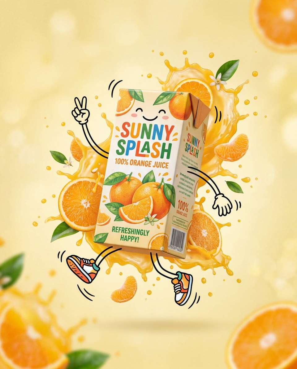 Juice Carton Ad Line Art Animation