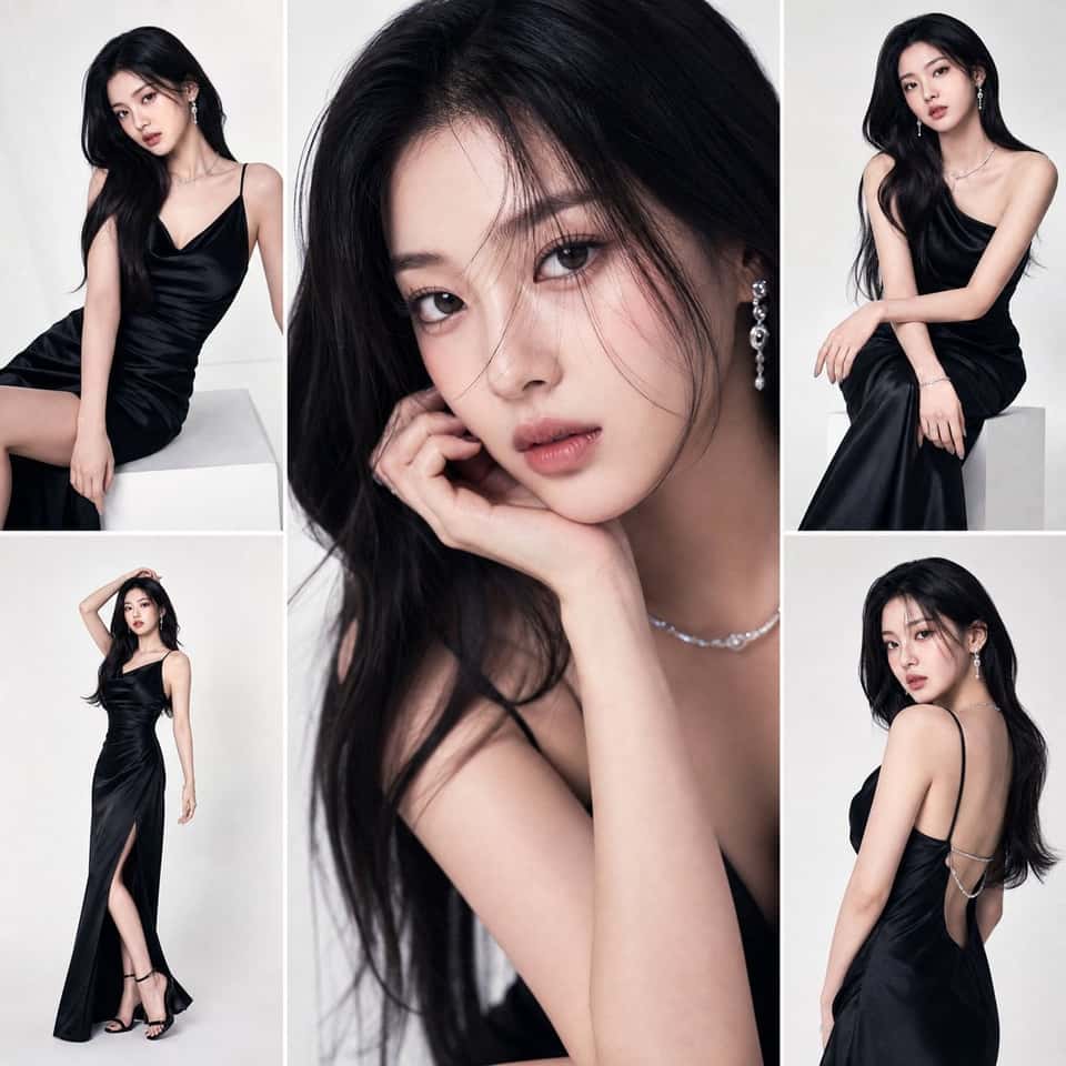 K-Pop Idol Fashion Editorial Grid