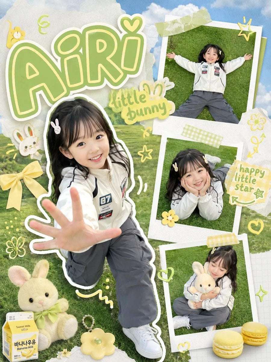 Kawaii Girl Scrapbook Poster Template