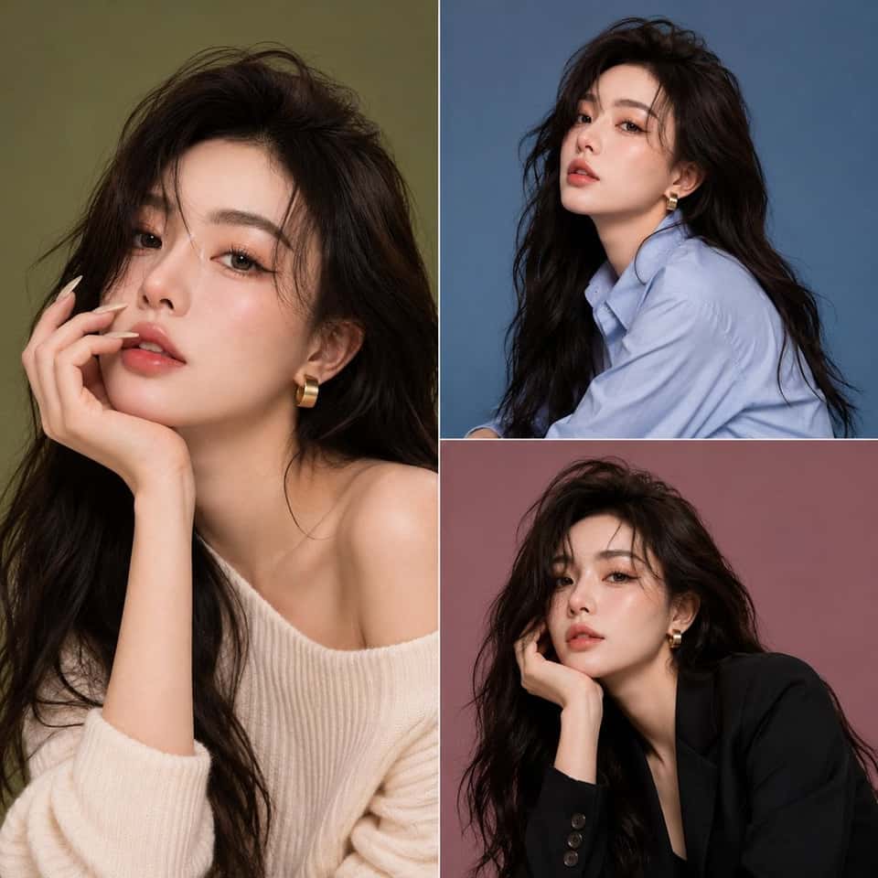 Korean Beauty Editorial Portrait Template