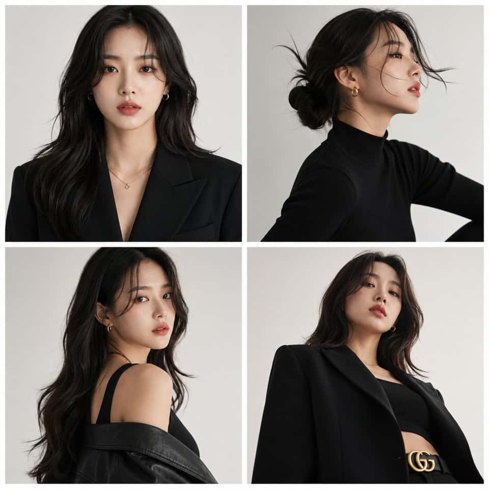 Korean Fashion Editorial Grid Template