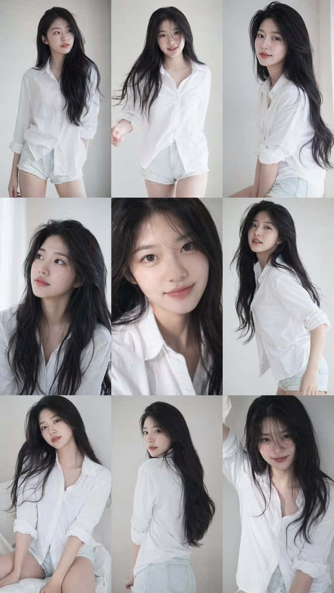 Korean Idol Portrait Grid Template