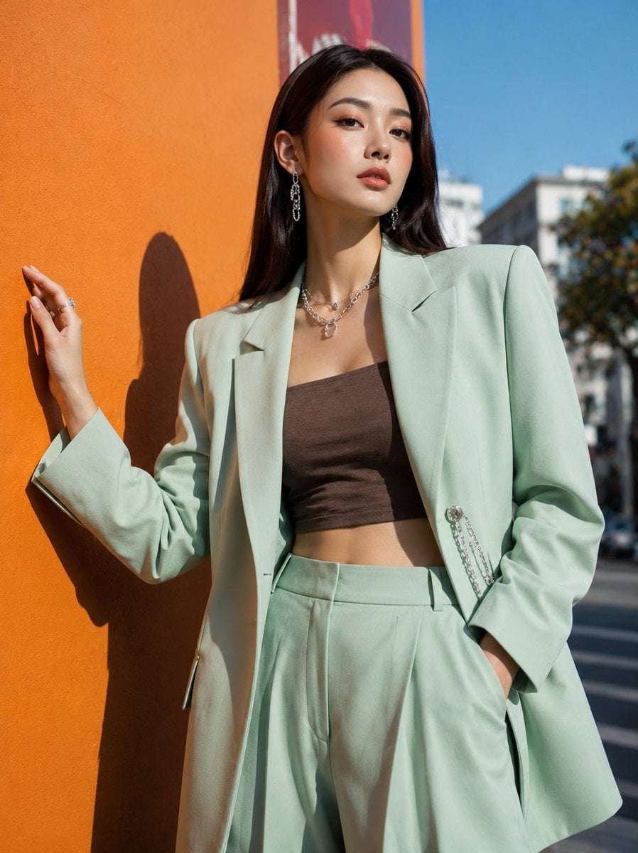 Korean Street Fashion Editorial Portrait