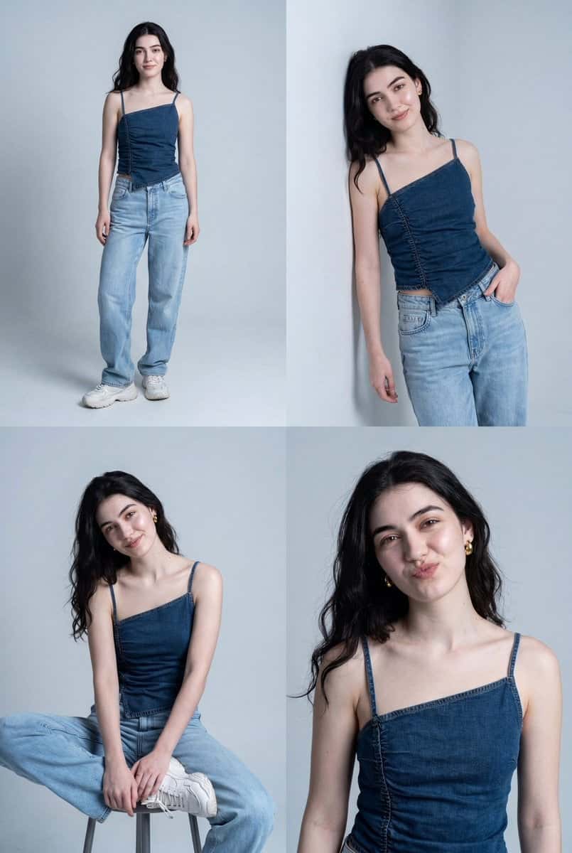 Korean Streetwear Fashion Portrait Grid