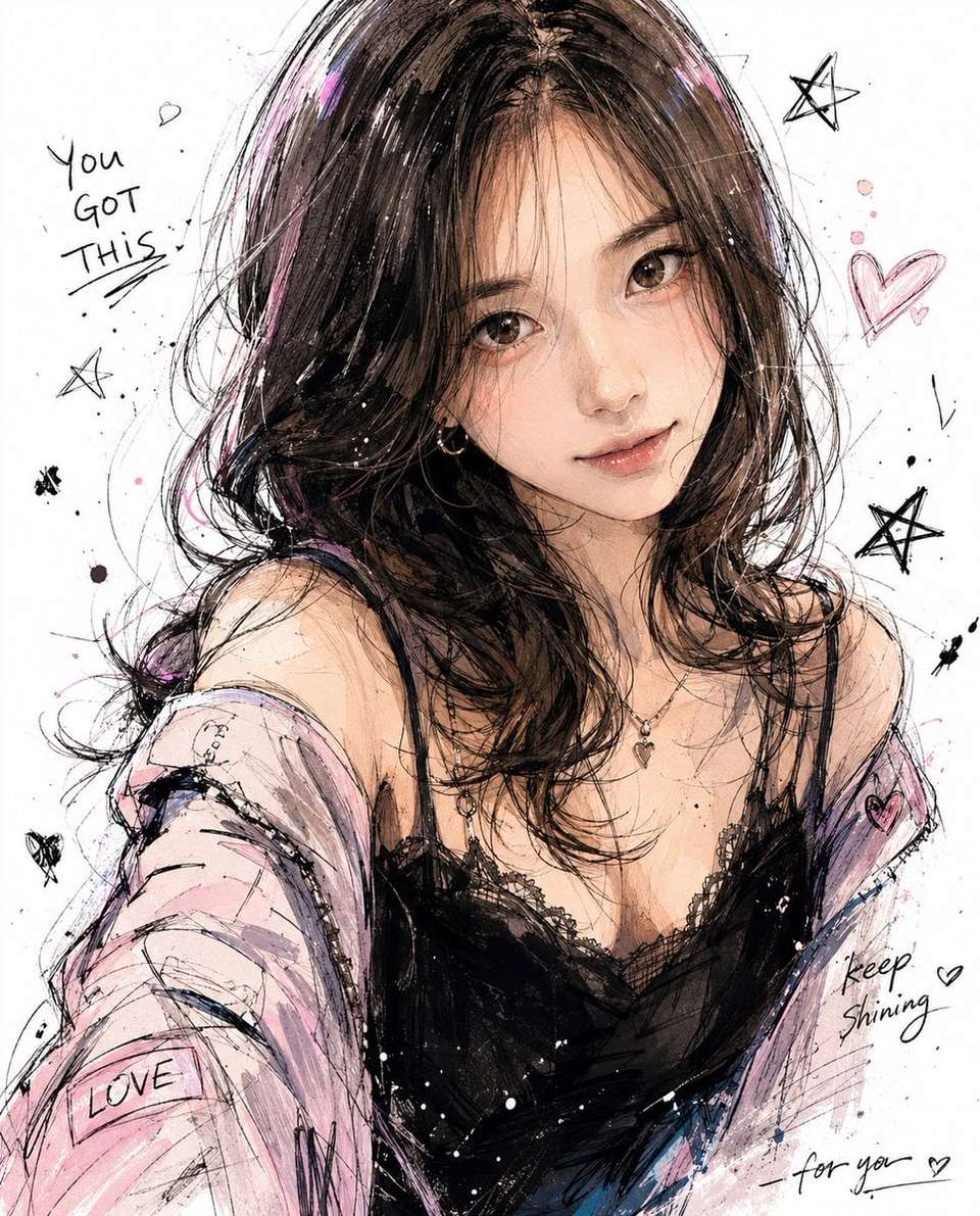 Korean Style Character Sketch Prompt