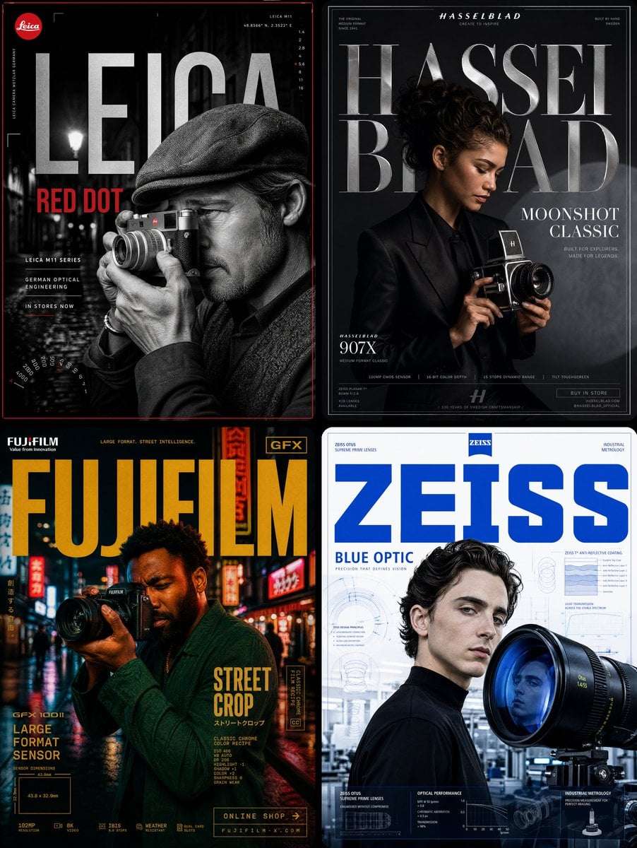 Leica Brad Pitt Red Dot Poster