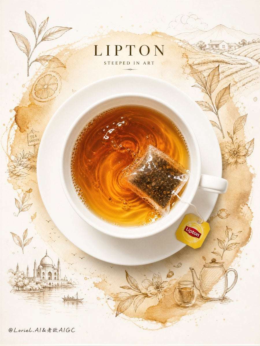Lipton Tea Advertising Poster Template