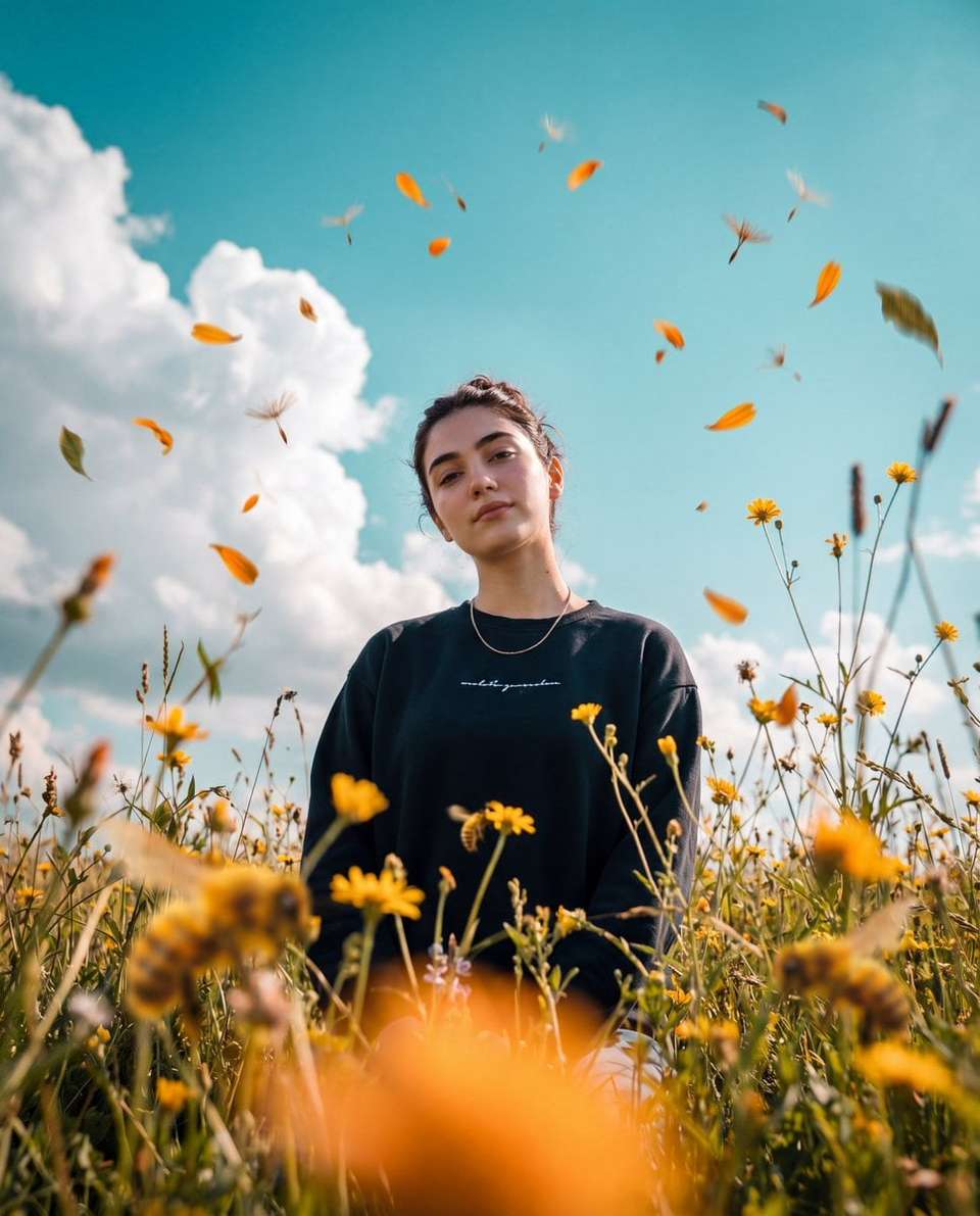 Low Angle Woman Cinematic Photo