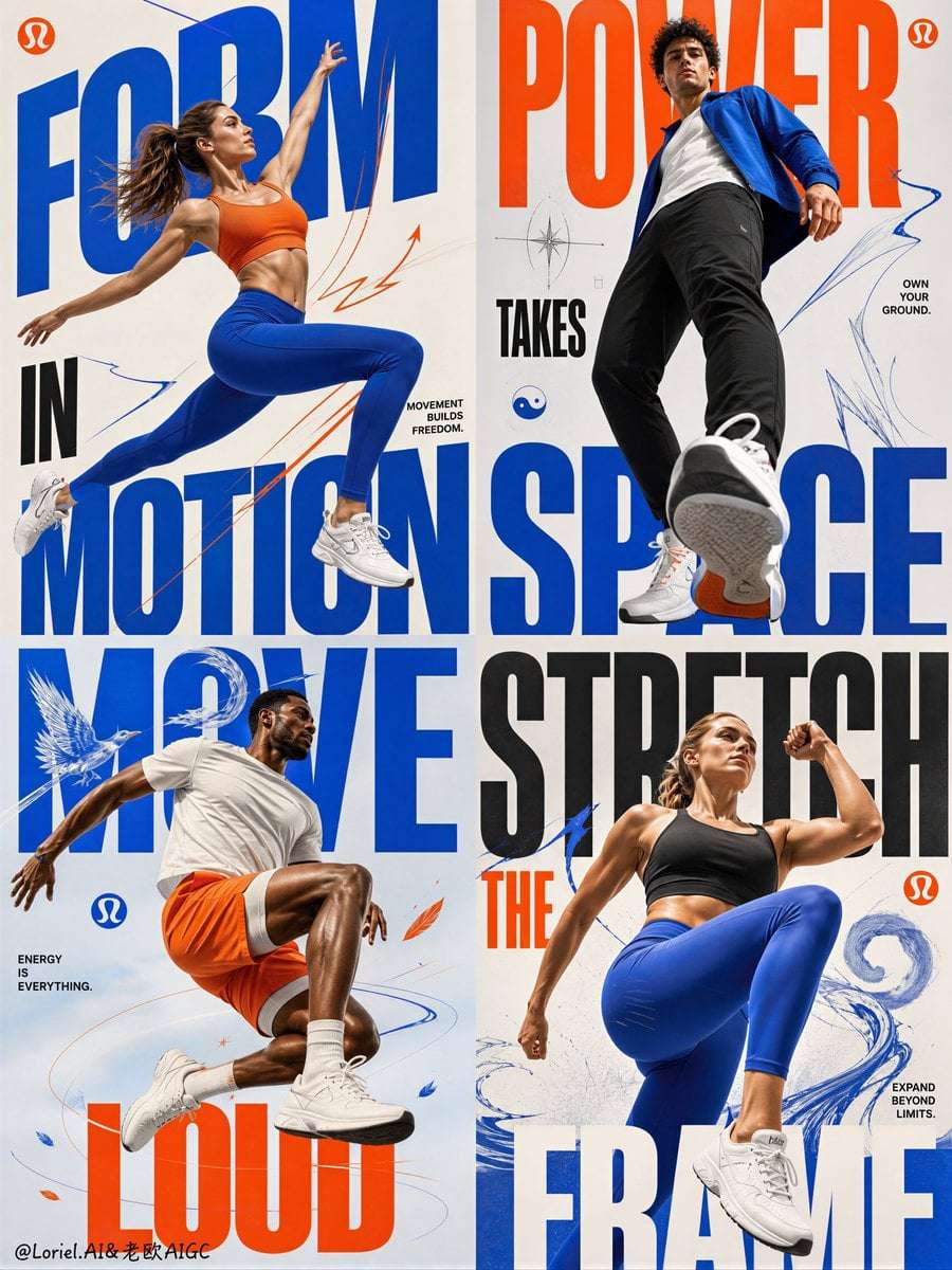 Lululemon Four Panel Campaign Poster